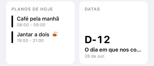 Cartão de aniversário na tela Início: D-12, o dia em que nos conhecemos, 28 de outubro