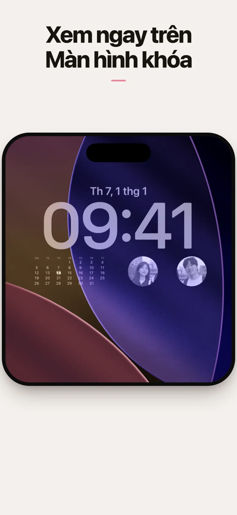 Màn hình widget trên Màn hình khóa